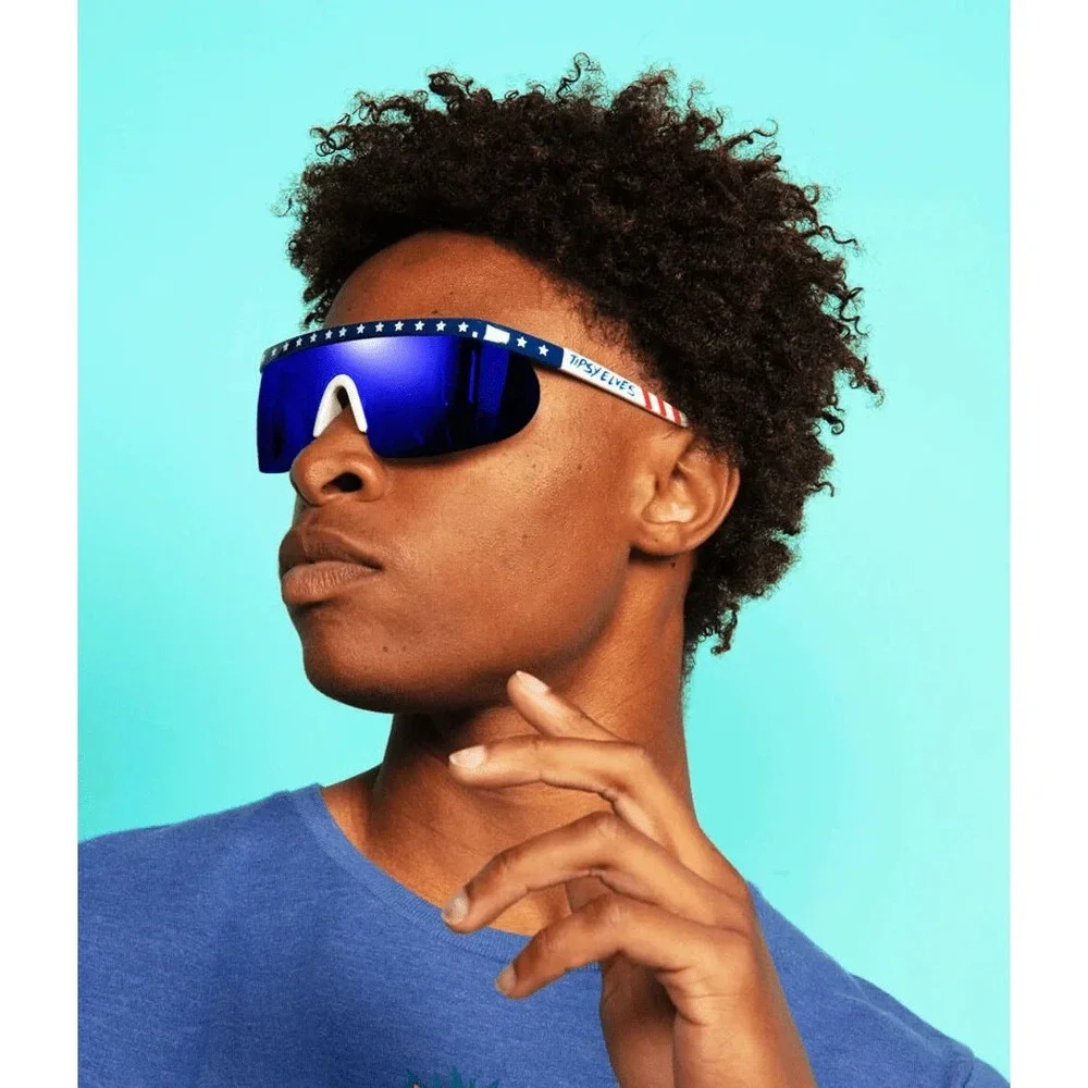 TIPSY ELVES SAY CAN YOU SEE MIRRORED SUNGLASSES IN HARD‎ CASE - NEW!!    *2